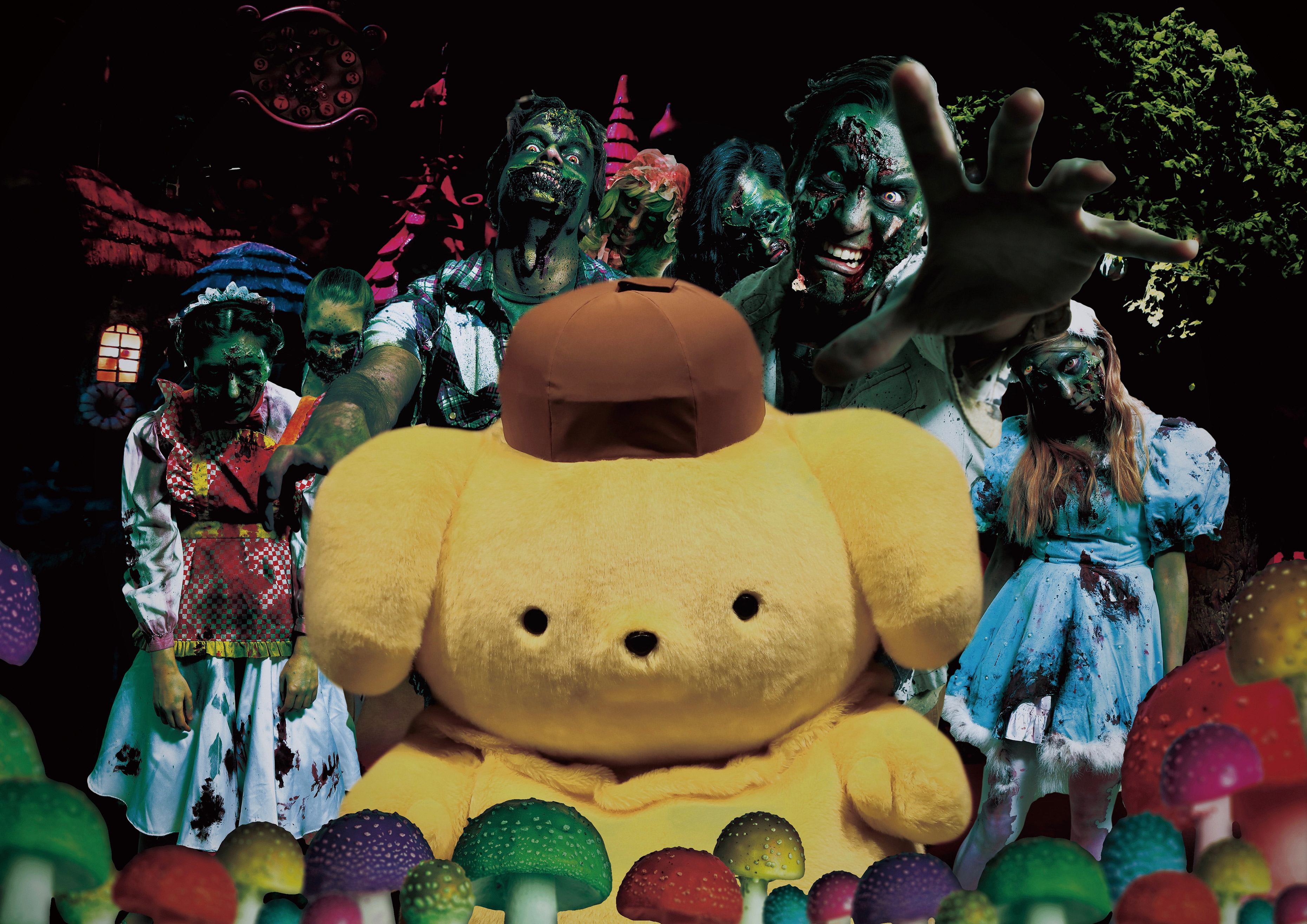 ポムポムプリン✖ビルドアベア　ゾンビぬいぐるみ ポムポムプリンがゾンビになっちゃう…… オバケン×サンリオの新ホラー